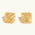 [Topon]Maxine Rippled Gold Earrings