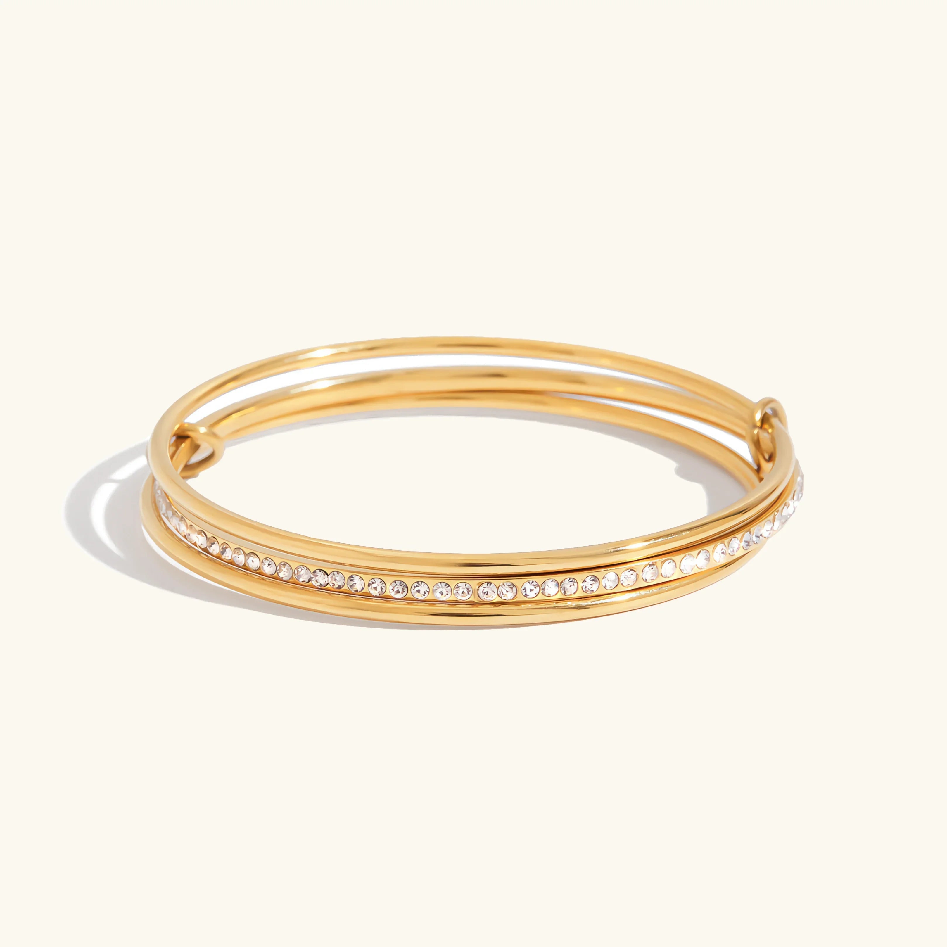 [Topon]Quinley Stacked Diamond Bracelet
