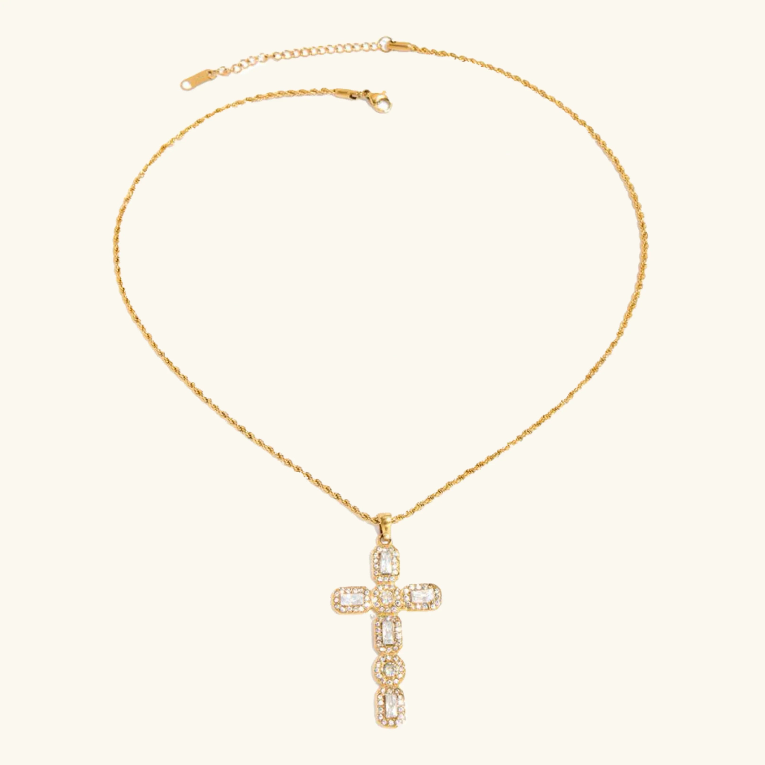 [Topon]Evangelina Diamond Cross Necklace