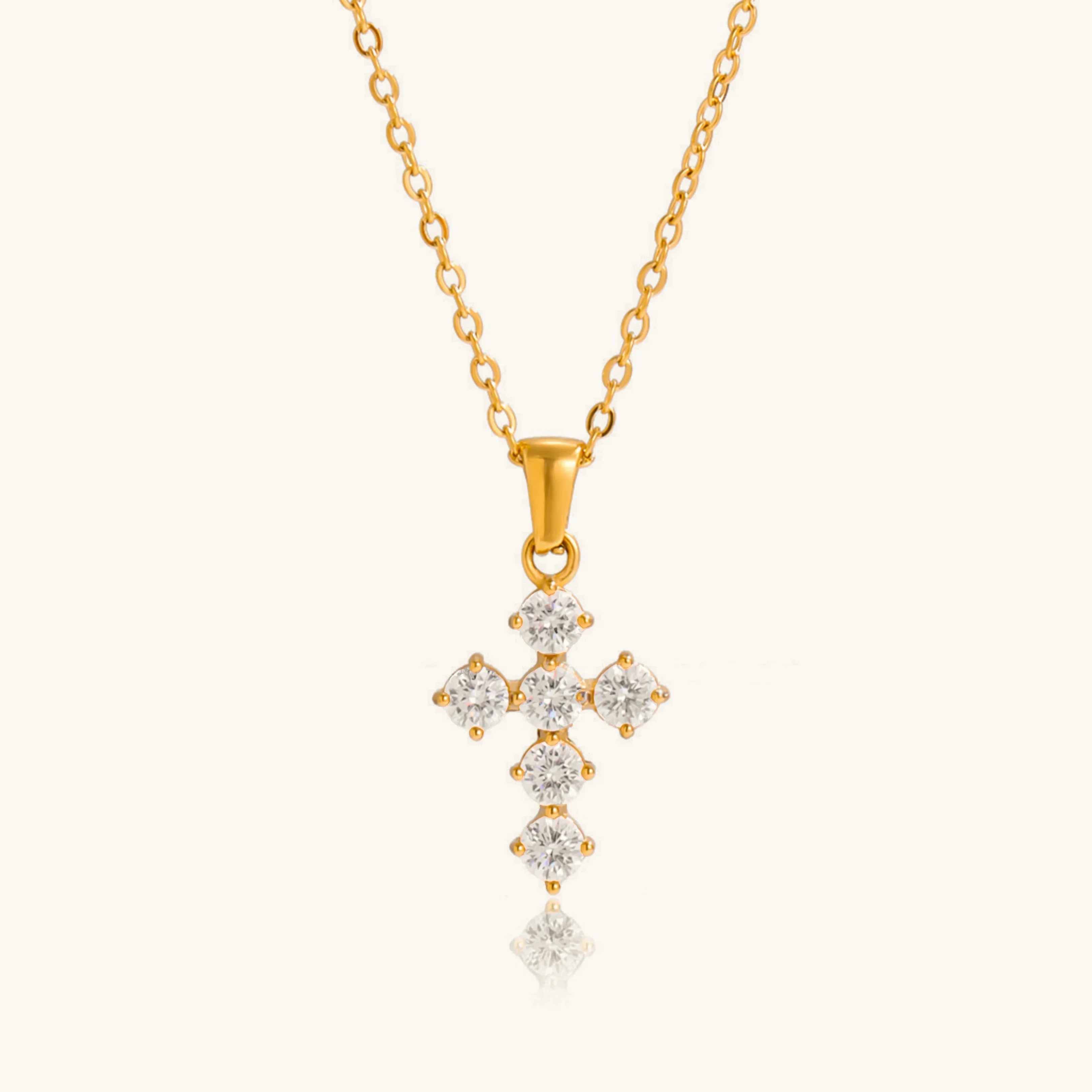 [Topon]Wynter Diamond Cross Necklace