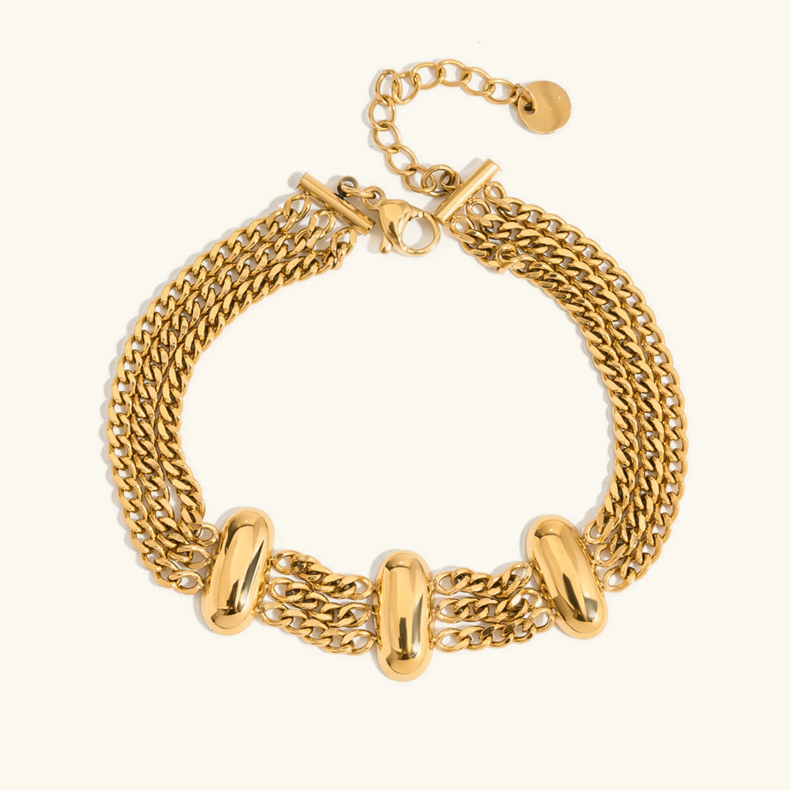 [Topon]Kathleen Layered Chain Gold Bracelet