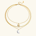 [Topon]Cirra Sun & Moon Layered Gold Necklace