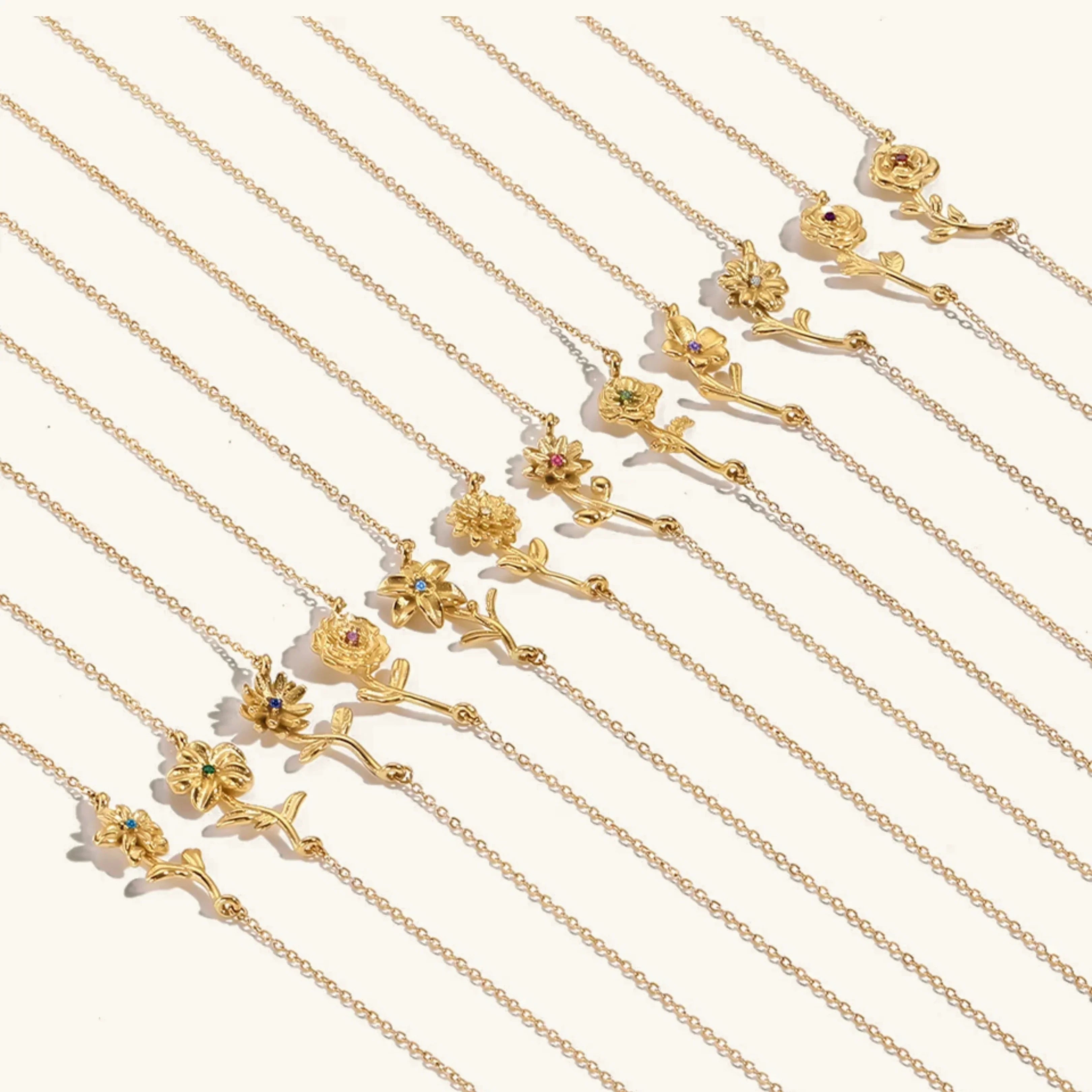 [Topon]Maribelle Birth Flower Gold Necklace