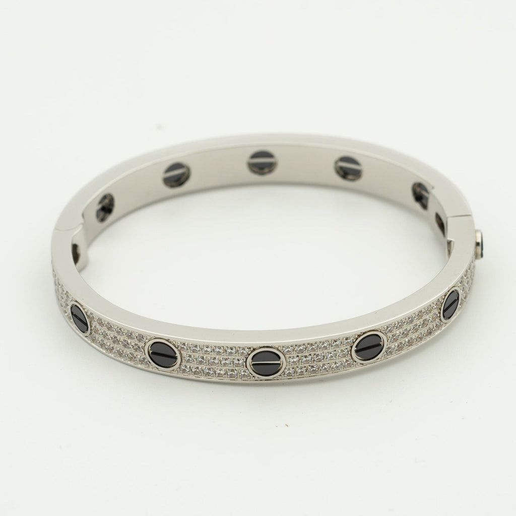 [BIJOUX]LOVE BRACELET 6.1MM DIAMOND-PAVED CERAMIC