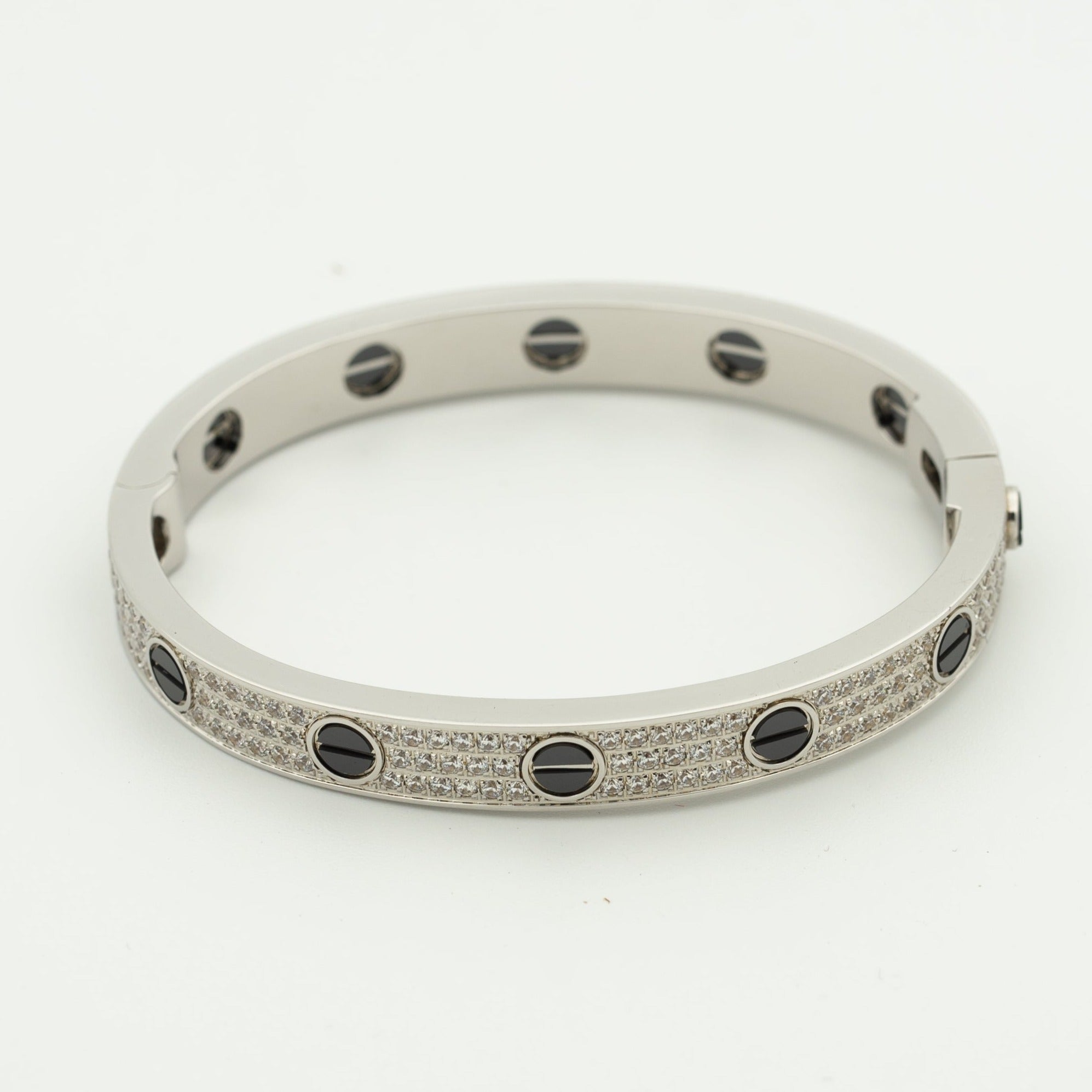 [BIJOUX]LOVE BRACELET 6.1MM DIAMOND-PAVED CERAMIC