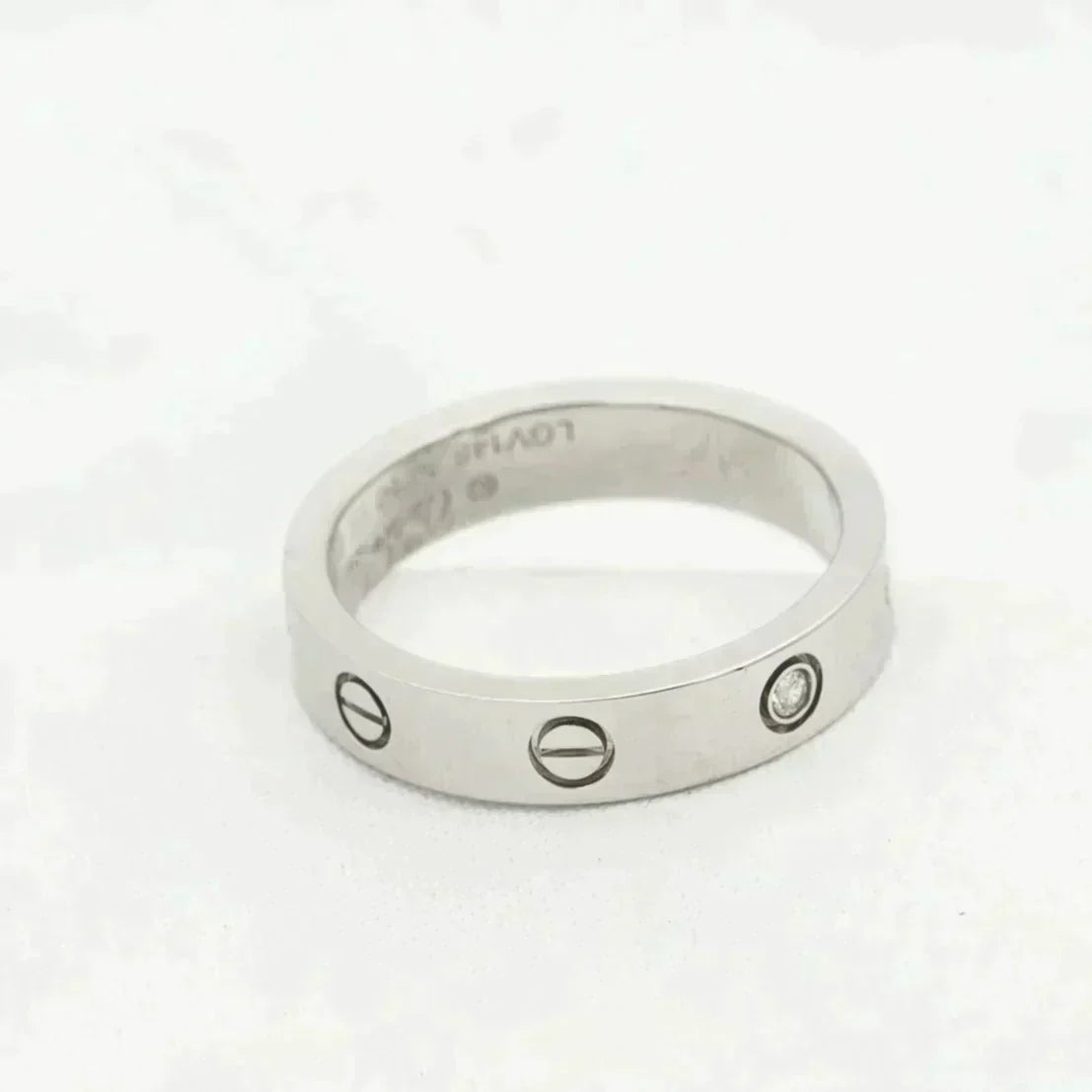 [BIJOUX]BAGUE LOVE 4MM 1 DIAMANT ARGENT