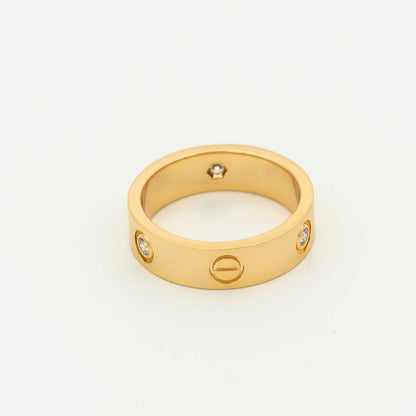 [BIJOUX]LOVE RING 5.5MM 3 DIAMONDS PINK GOLD