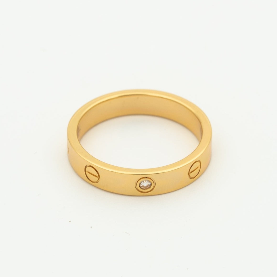 [BIJOUX]LOVE RING 4MM 1 DIAMOND PINK GOLD