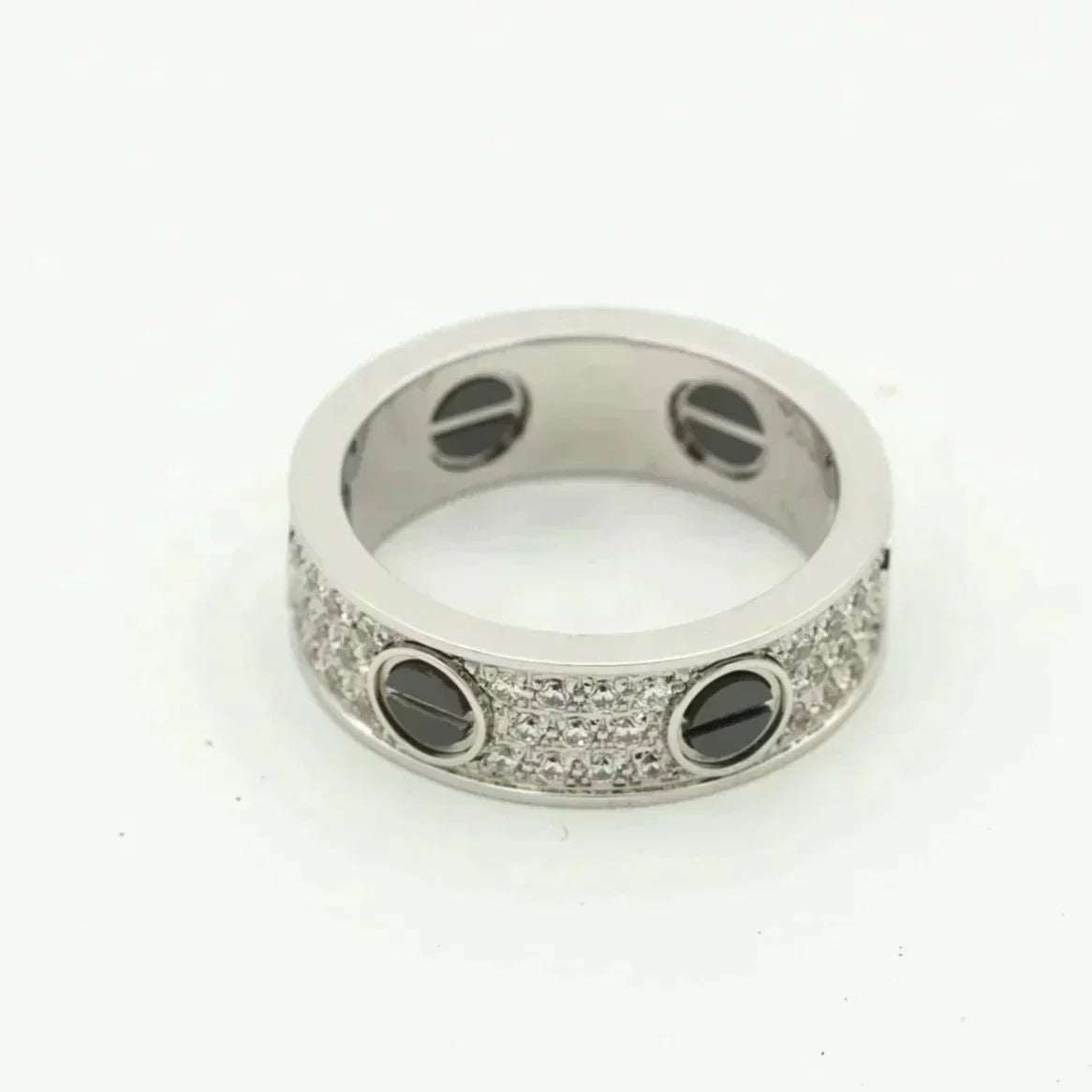 [BIJOUX]LOVE RING 5.5MM DIAMONDS PAVED CERAMIC