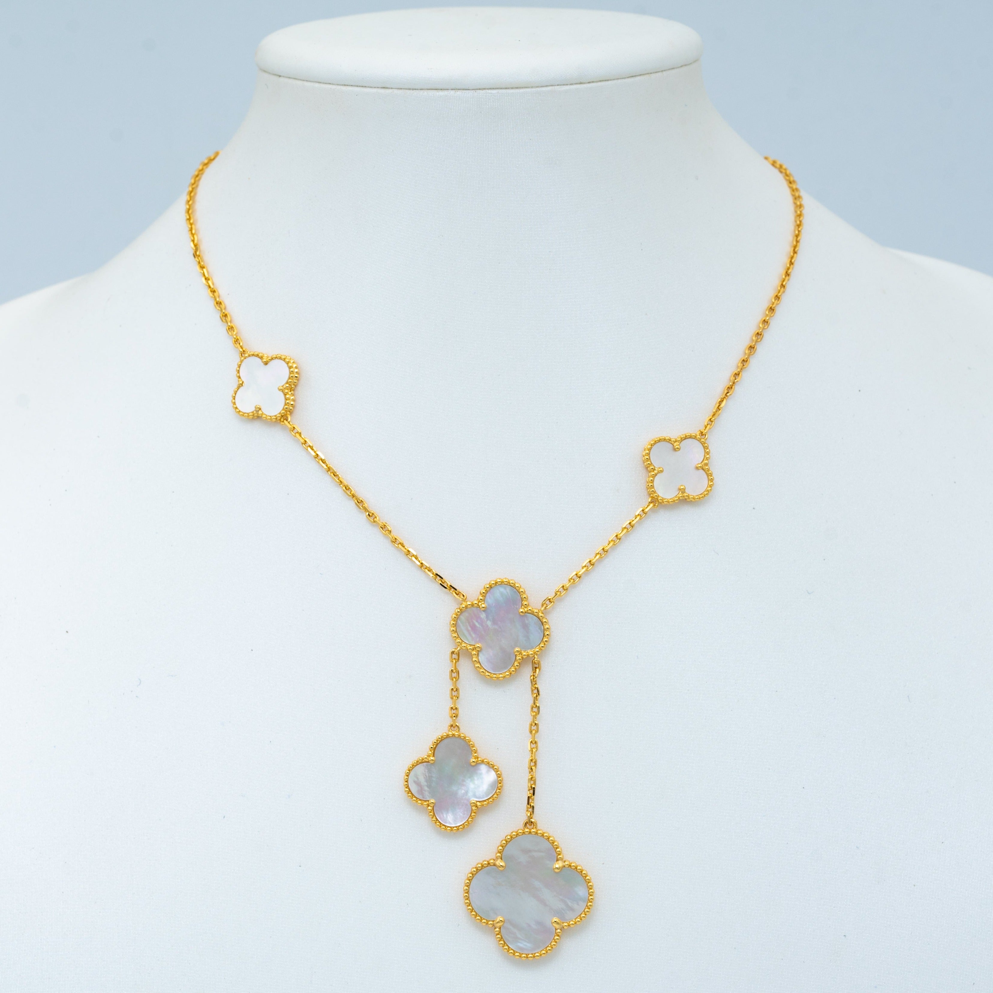 [Topon]CLOVER MOTHER OF PEARL NECKLACE 6 MOTIF