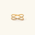 [Topon]Nia Gold Diamond Cross Ring