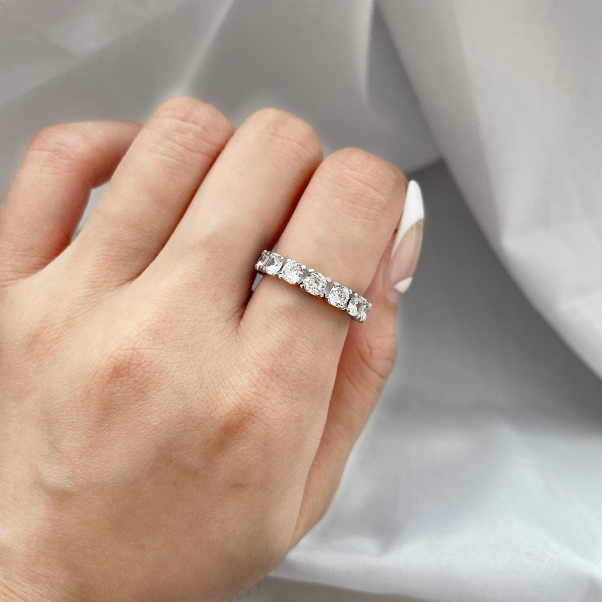 [Goodv]Eternity Round Cut Tennis Ring