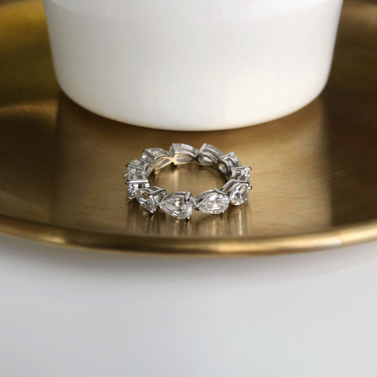 [Goodv]Exquisite Pear Cut Tennis Ring