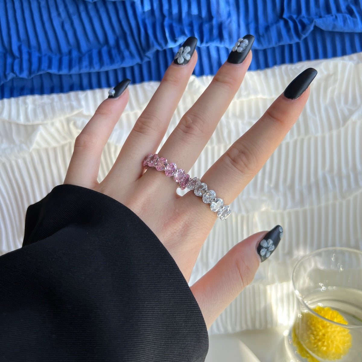 [Goodv] Bague de tennis en forme de coussin allongé délicat