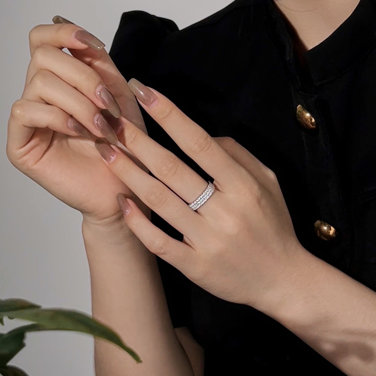 [Goodv]Dainty Round Cut Tennis Ring