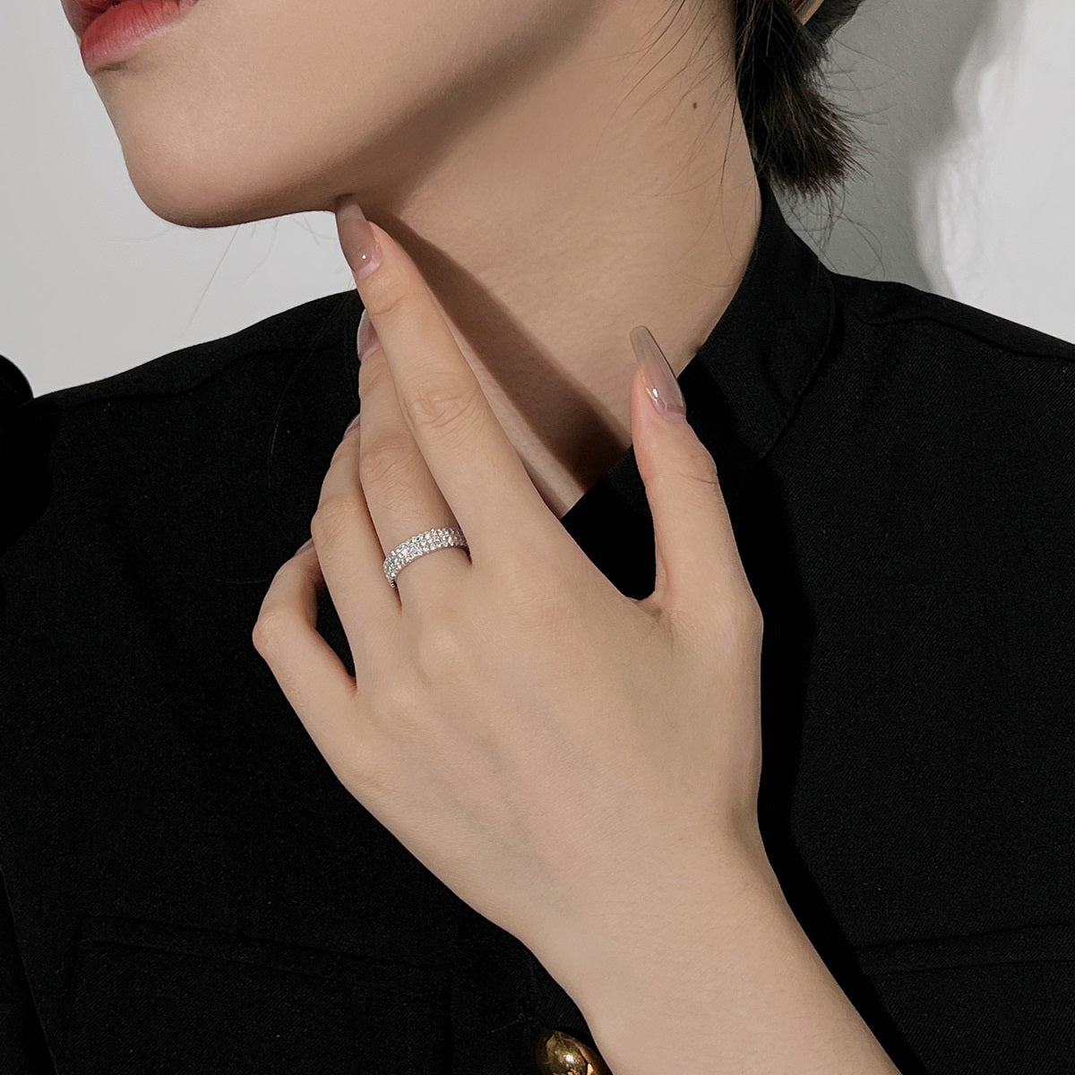 [Goodv]Dainty Round Cut Tennis Ring