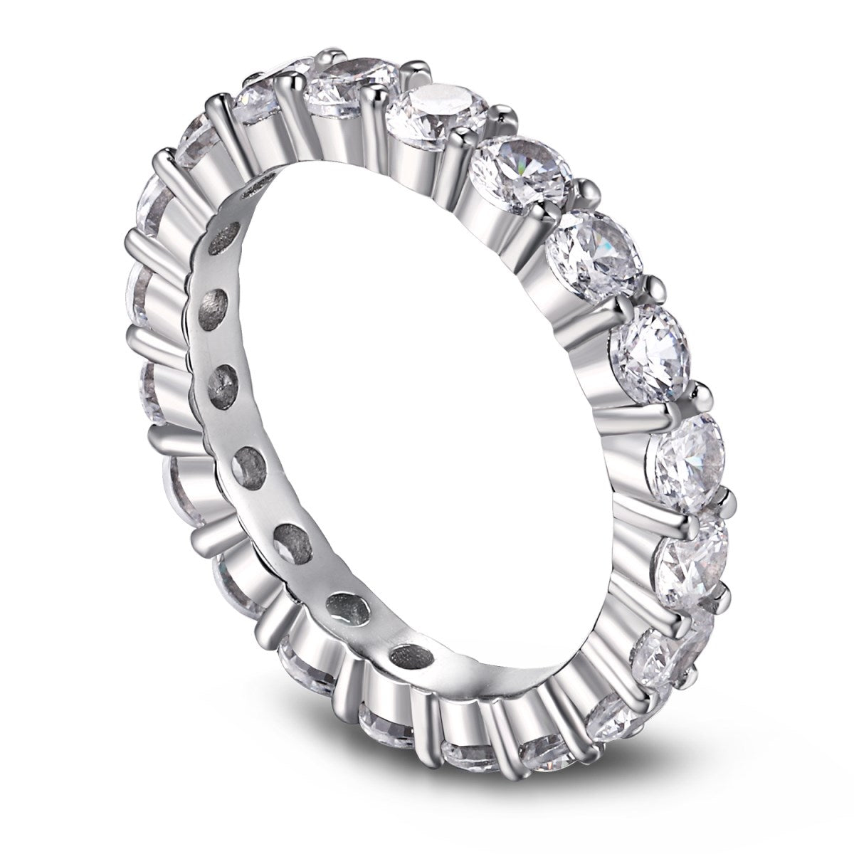 [Goodv]Bague de tennis ronde scintillante