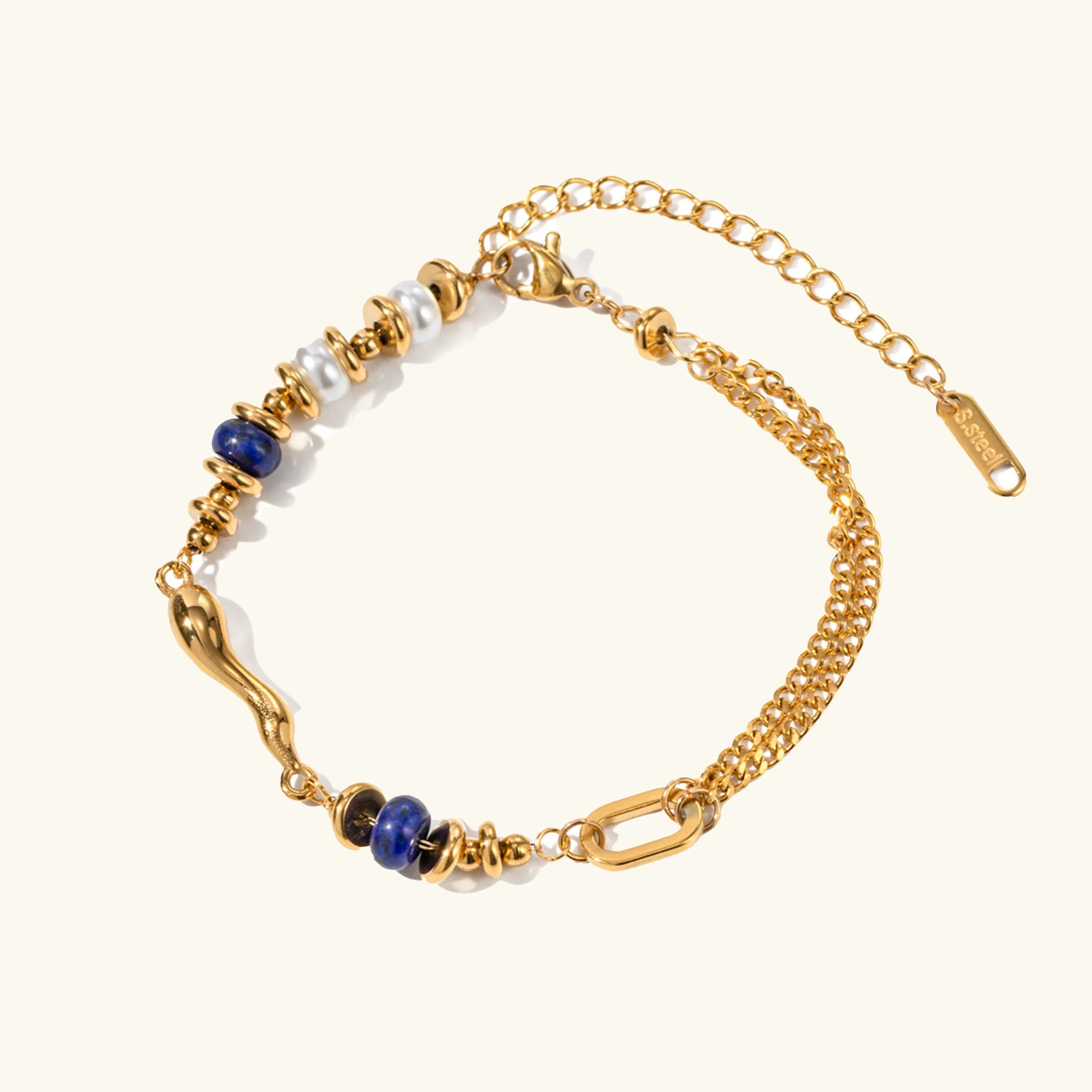 [Topon]Quintessa Layered Chain Pearl Bracelet
