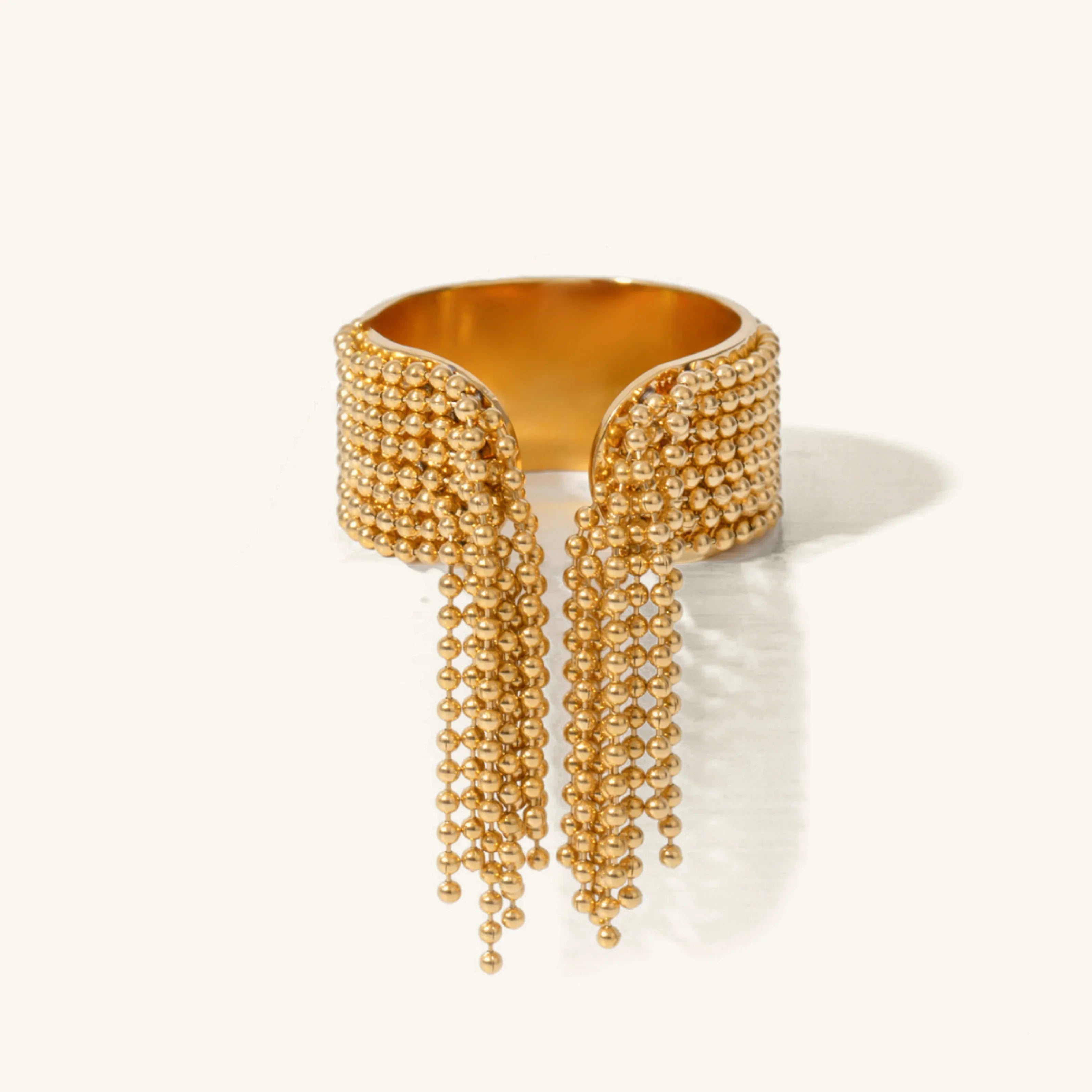 [Topon]Krystelle Gold Tassel Ring
