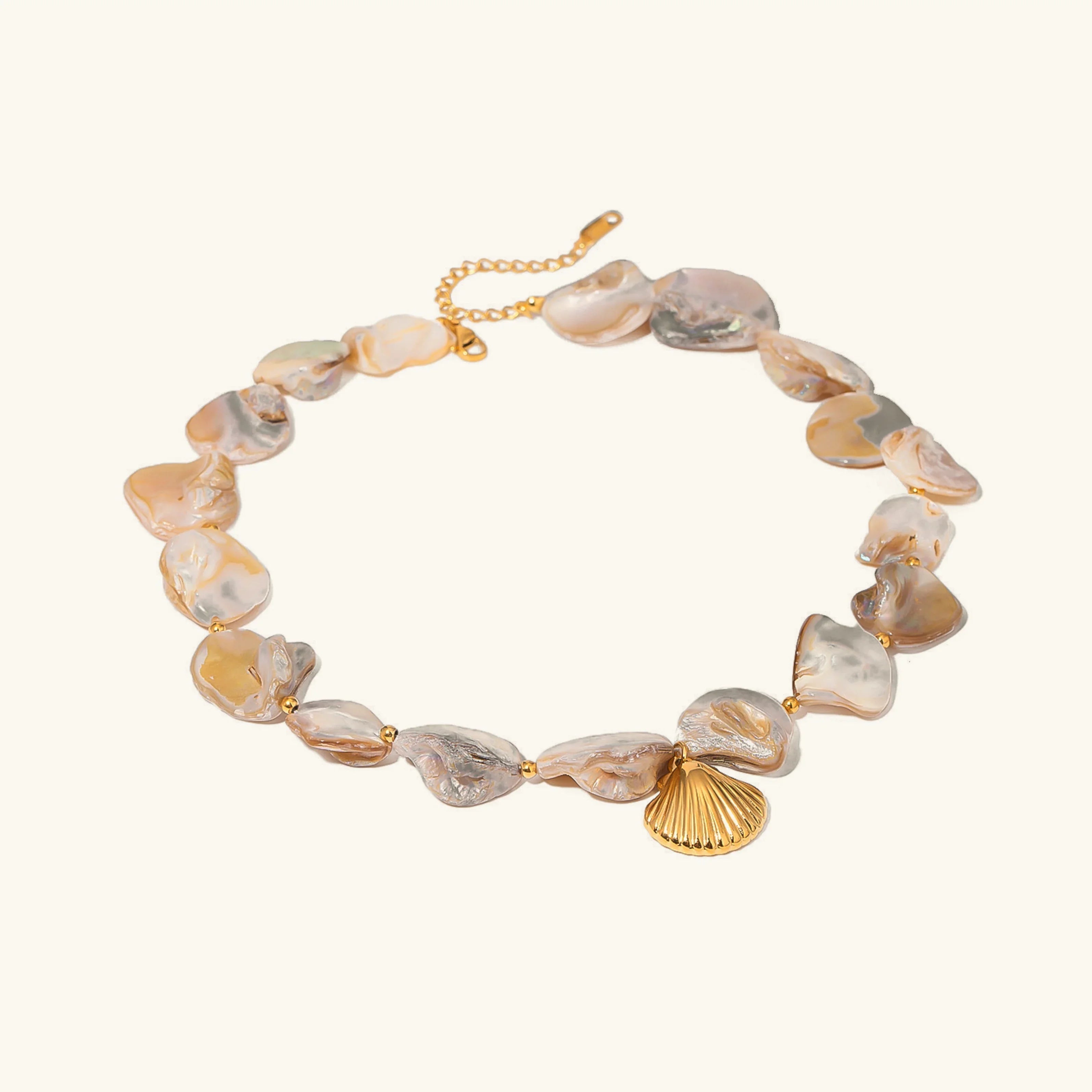 [Topon]Aquamarine Seashell Necklace