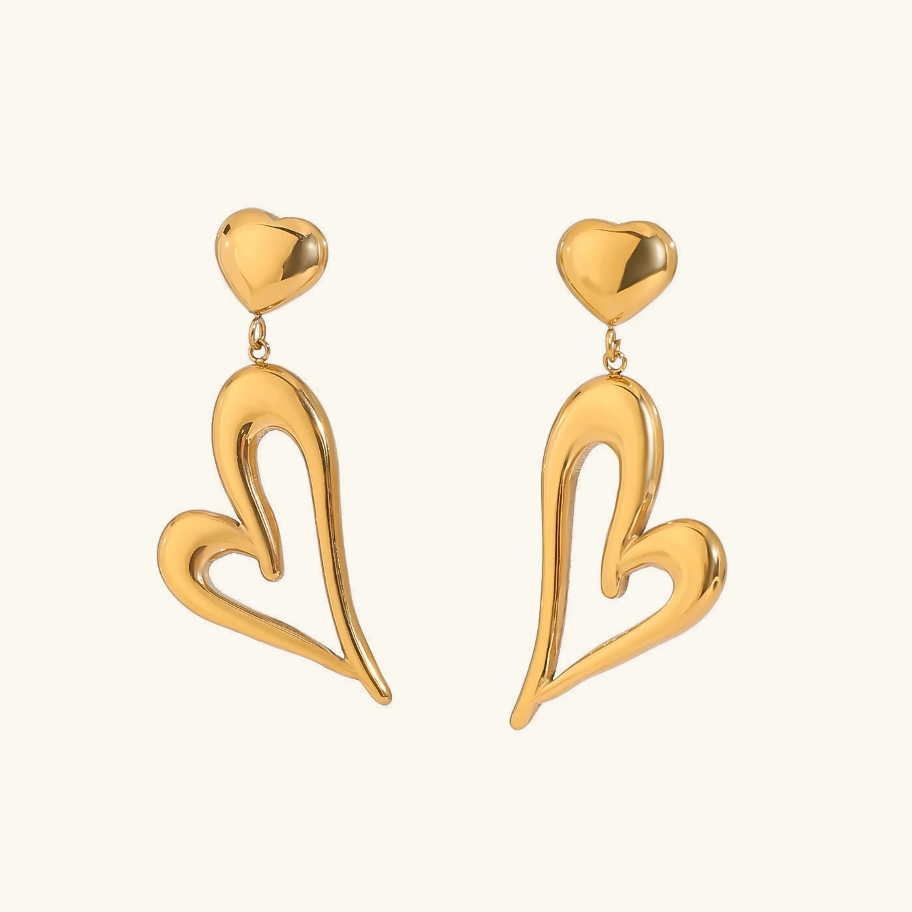 [Topon]Venus Gold Heart Earrings