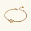 [Topon]Cameron Diamond Heart Tennis Bracelet