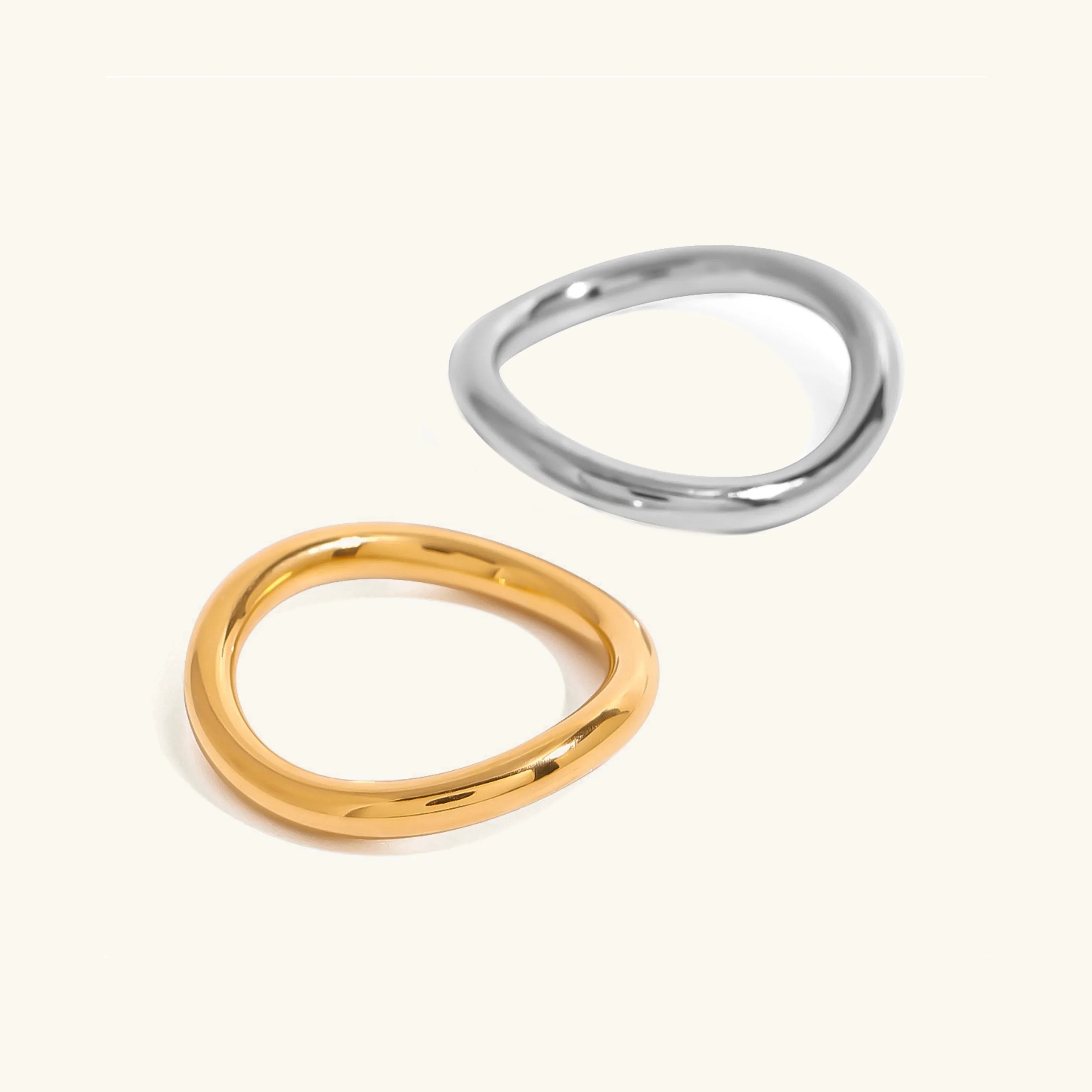 [Topon]Miley Gold & Silver Layered Rings