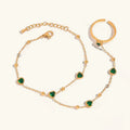 [Topon]Gladys Emerald Heart Hand Chain