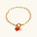 [Topon]Nerissa Heart Chain Pearl Bracelet