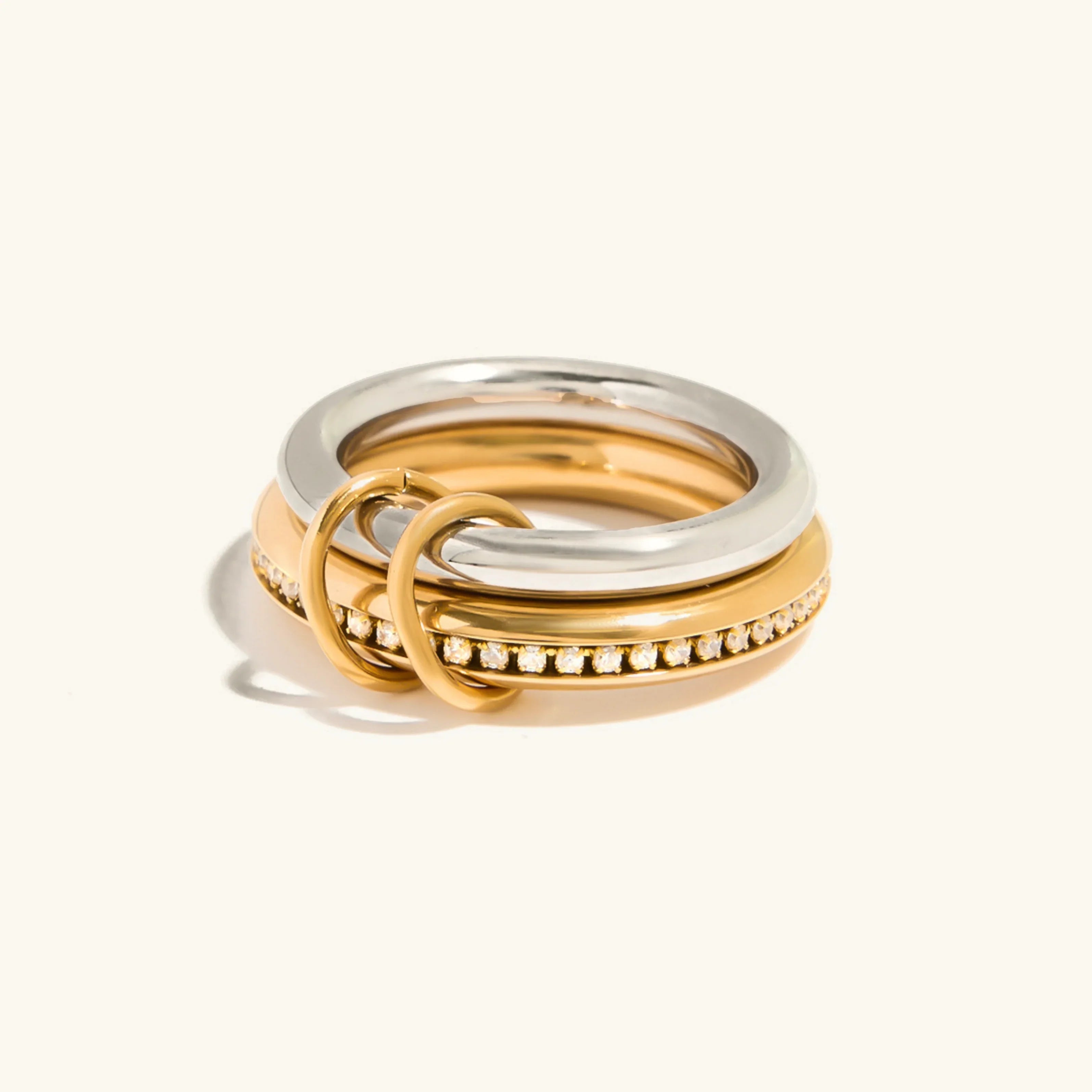 [Topon]Claire Two Tone Ring Stack