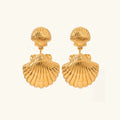 [Topon]Sandy Gold Seashell Earrings