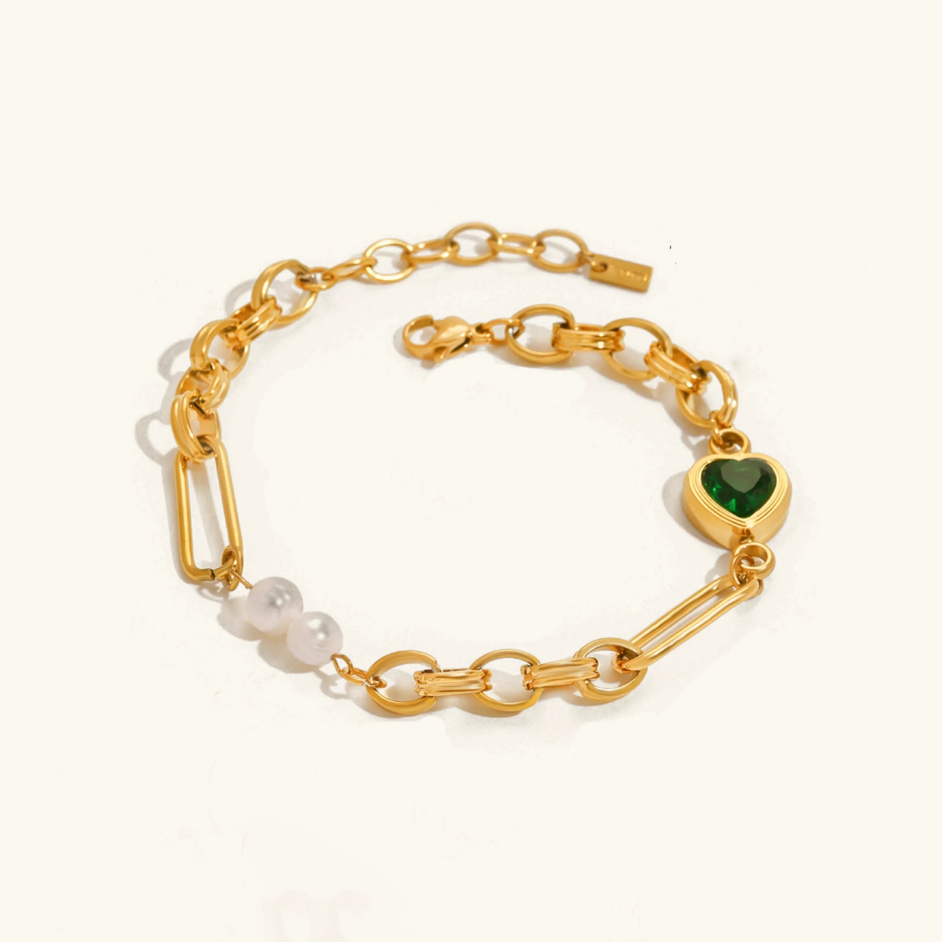 [Topon]Maddison Pearl Chain Gold Bracelet