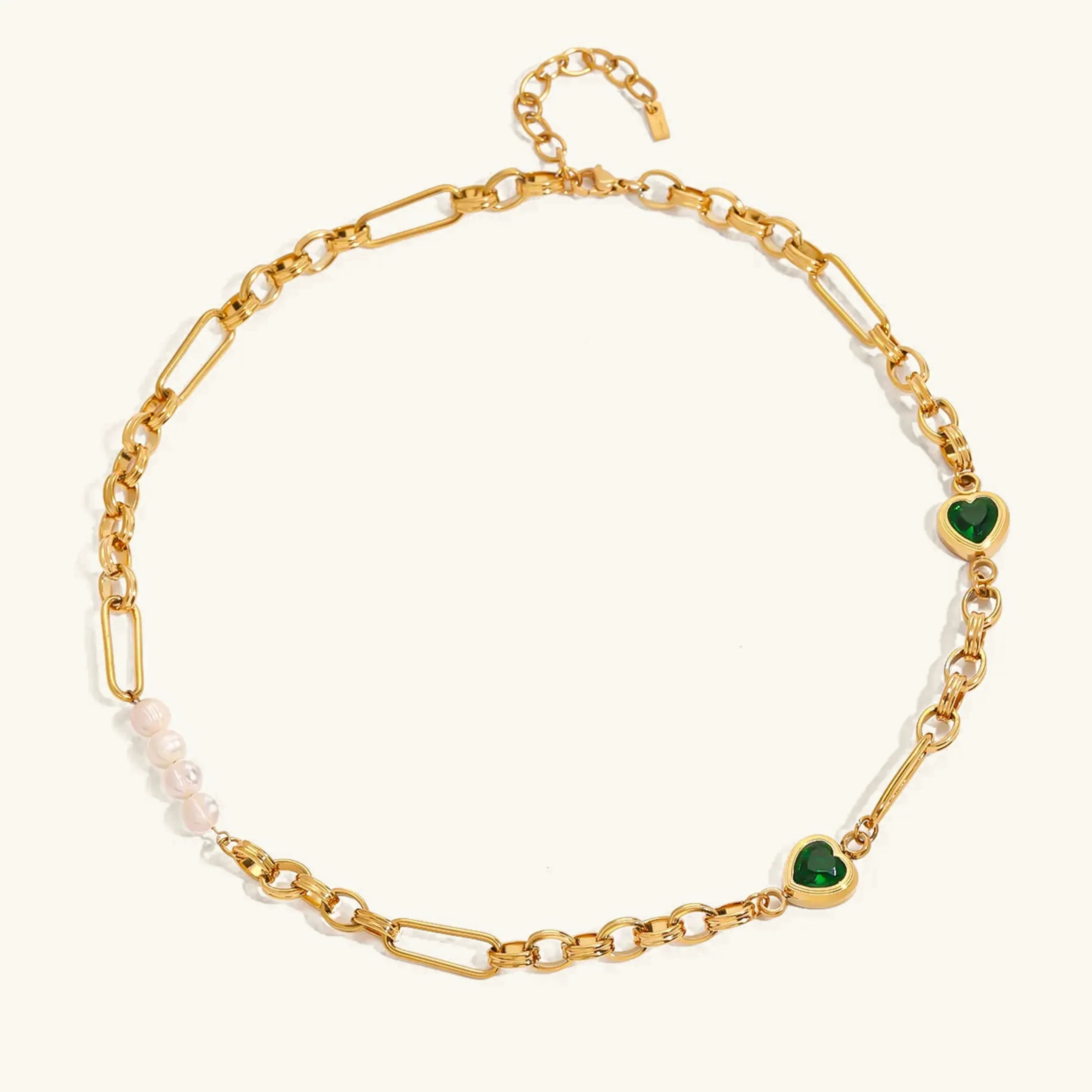 [Topon]Maddison Pearl Chain Gold Necklace