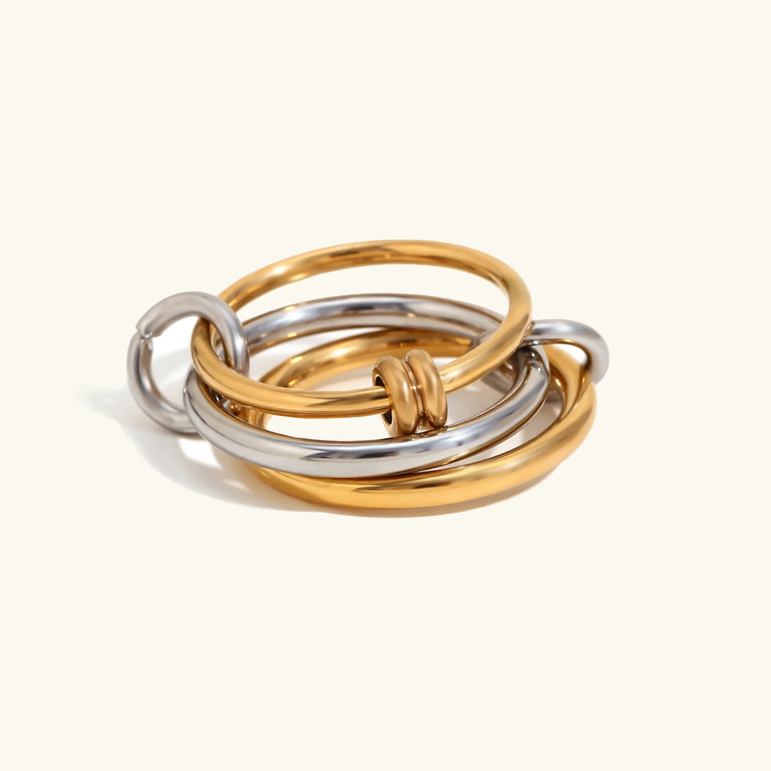 [Topon]Jessica Two-Tone Ring Stack