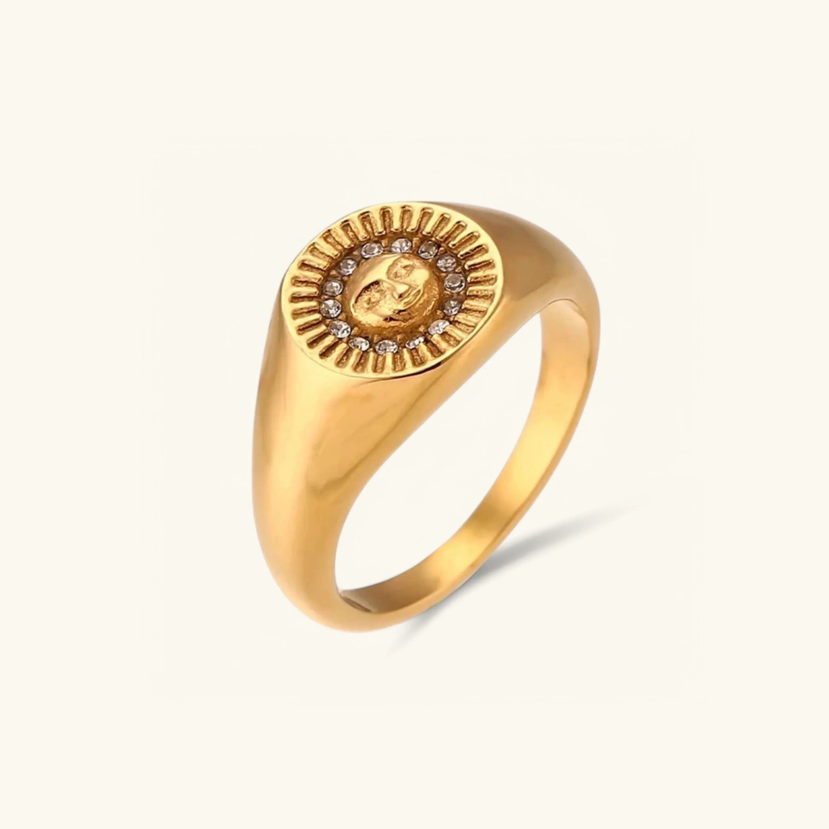 [Topon]Solari Sunface Gold Ring