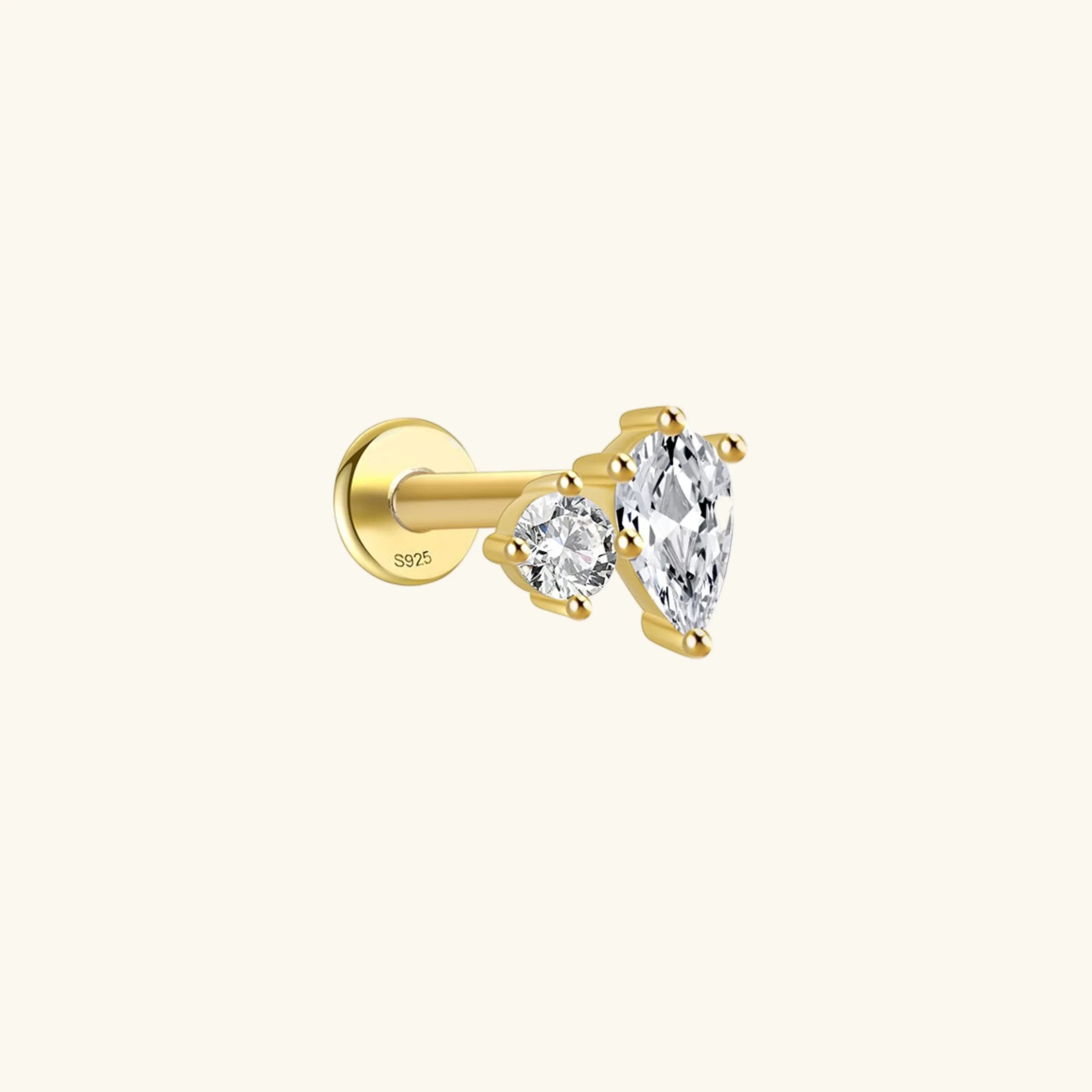 [Topon]Kate Flat Back Diamond Stud