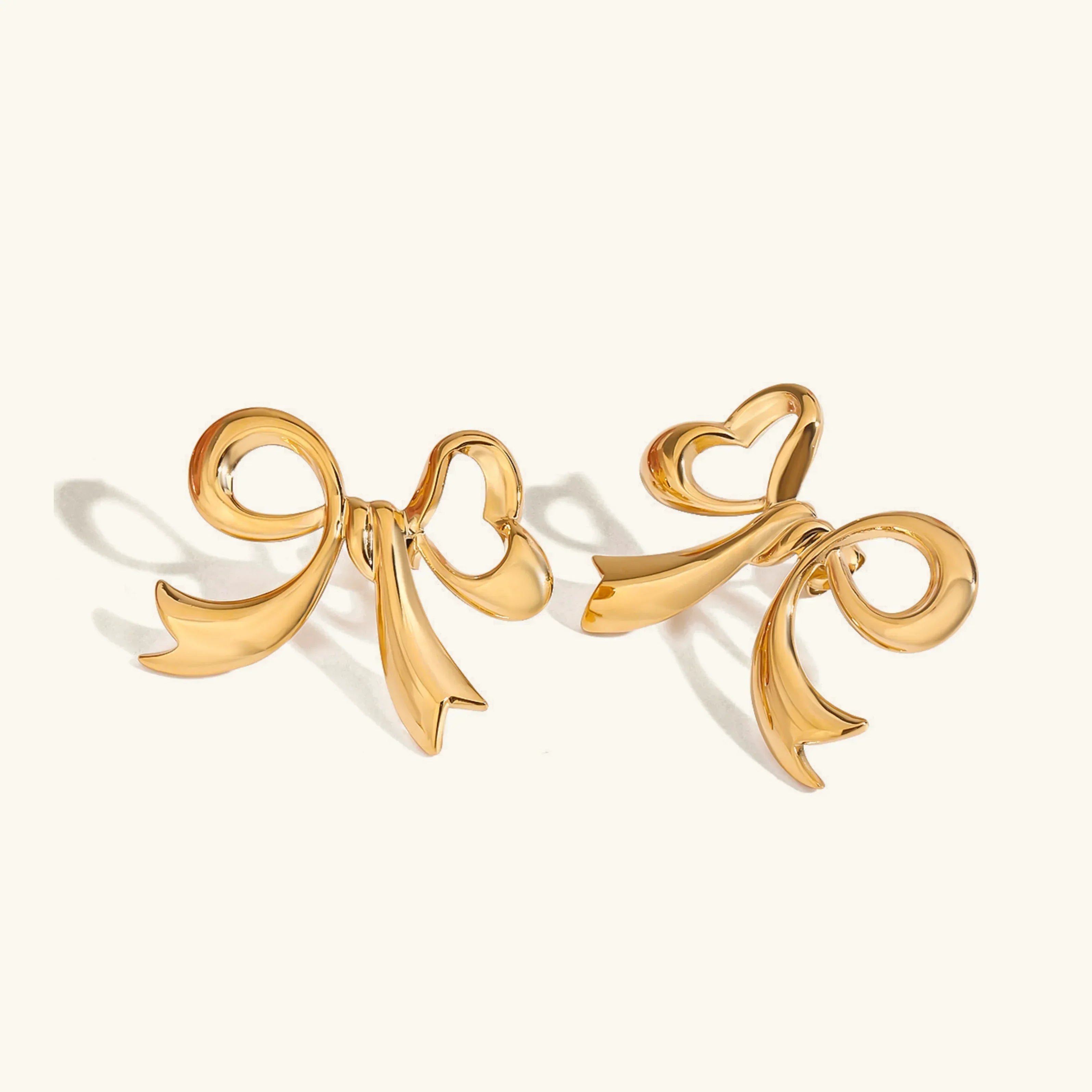 [Topon]Carissa Gold Bowtie Earrings
