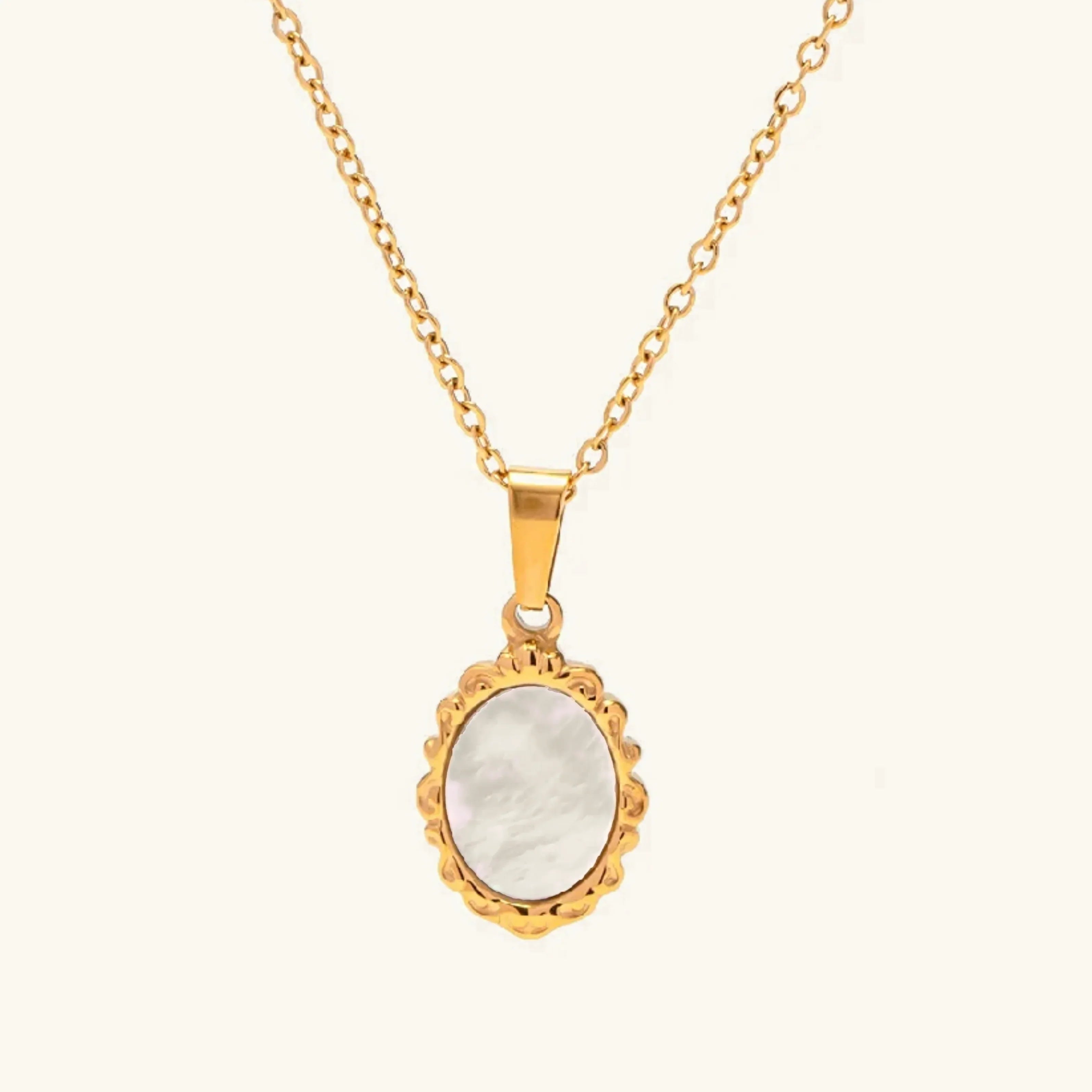 [Topon]Roselle Vintage Mother Of Pearl Pendant