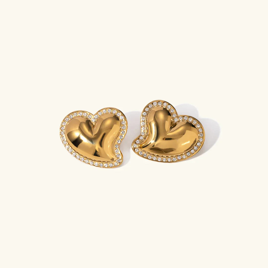 [Topon]Holly Heart Gold Earrings