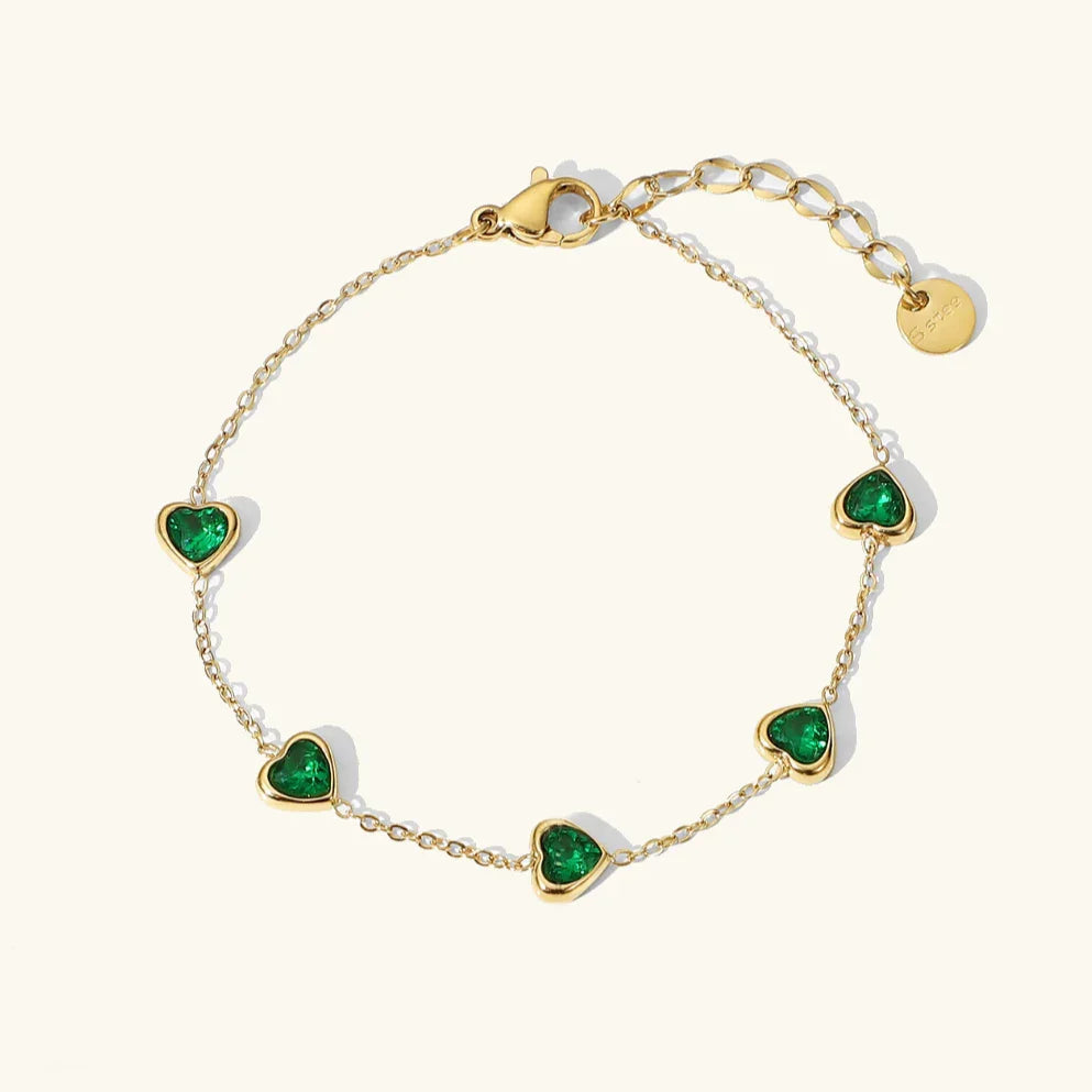 [Topon]Francia Green Heart Bracelet