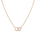 [BIJOUX]LOVE NECKLACE DOUBLE RING PINK GOLD