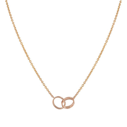 [BIJOUX]LOVE NECKLACE DOUBLE RING PINK GOLD