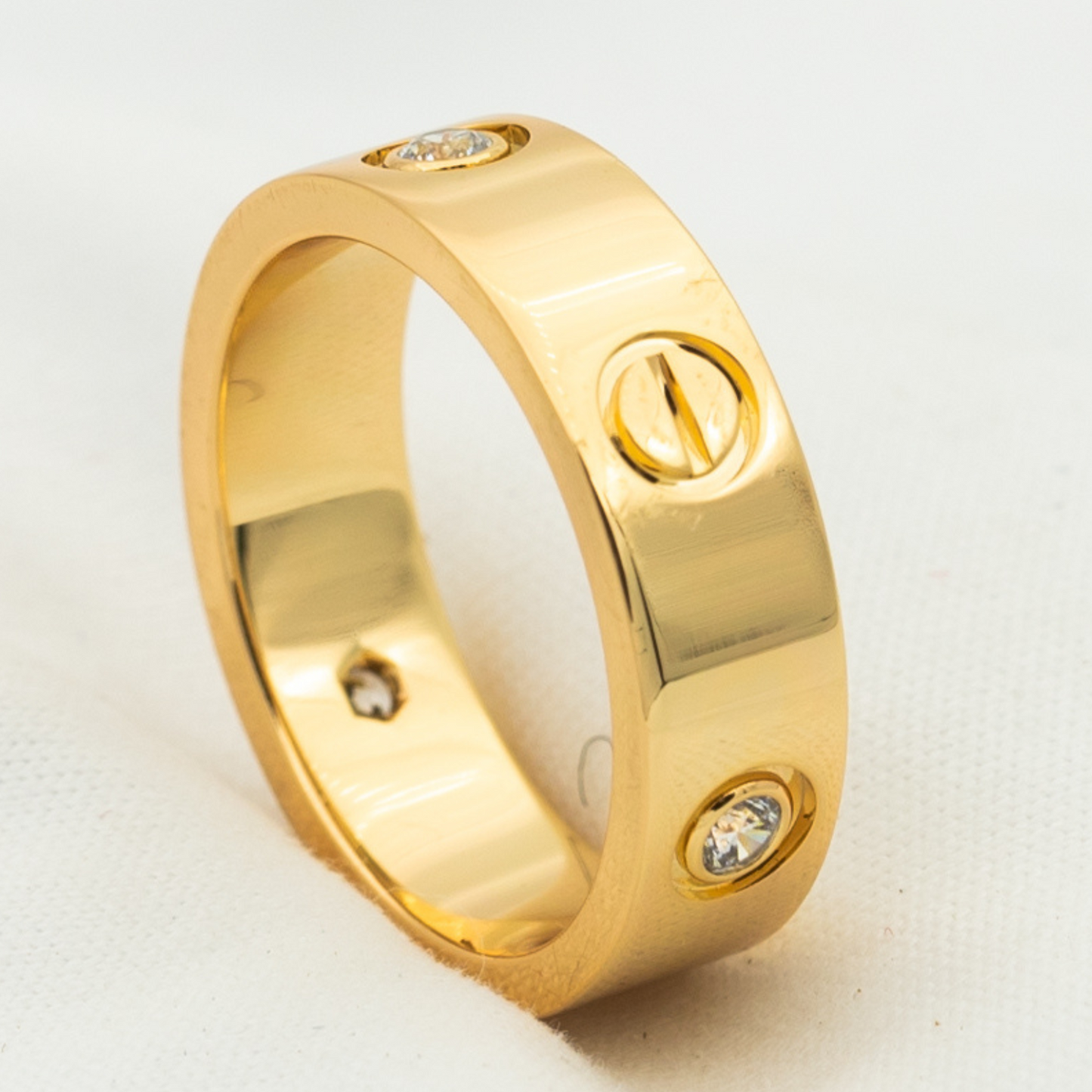 [BIJOUX]LOVE RING 5.5MM 3 DIAMONDS PINK GOLD