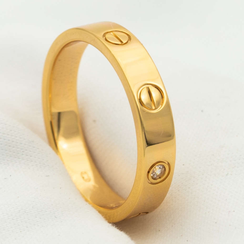 [BIJOUX]LOVE RING 4MM 1 DIAMOND PINK GOLD