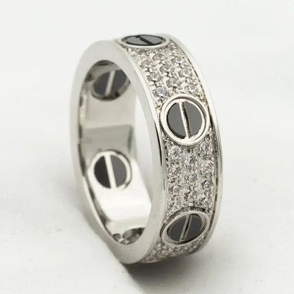 [BIJOUX]LOVE RING 5.5MM DIAMONDS PAVED CERAMIC