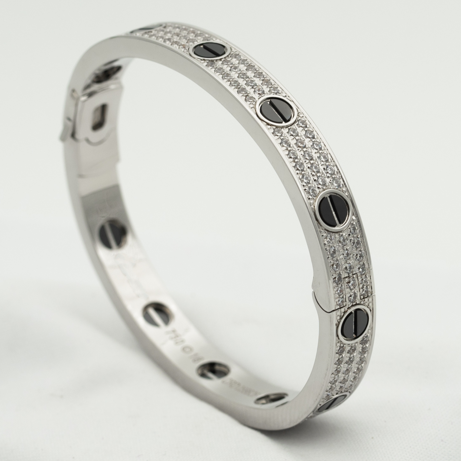 [BIJOUX]LOVE BRACELET 6.1MM DIAMOND-PAVED CERAMIC