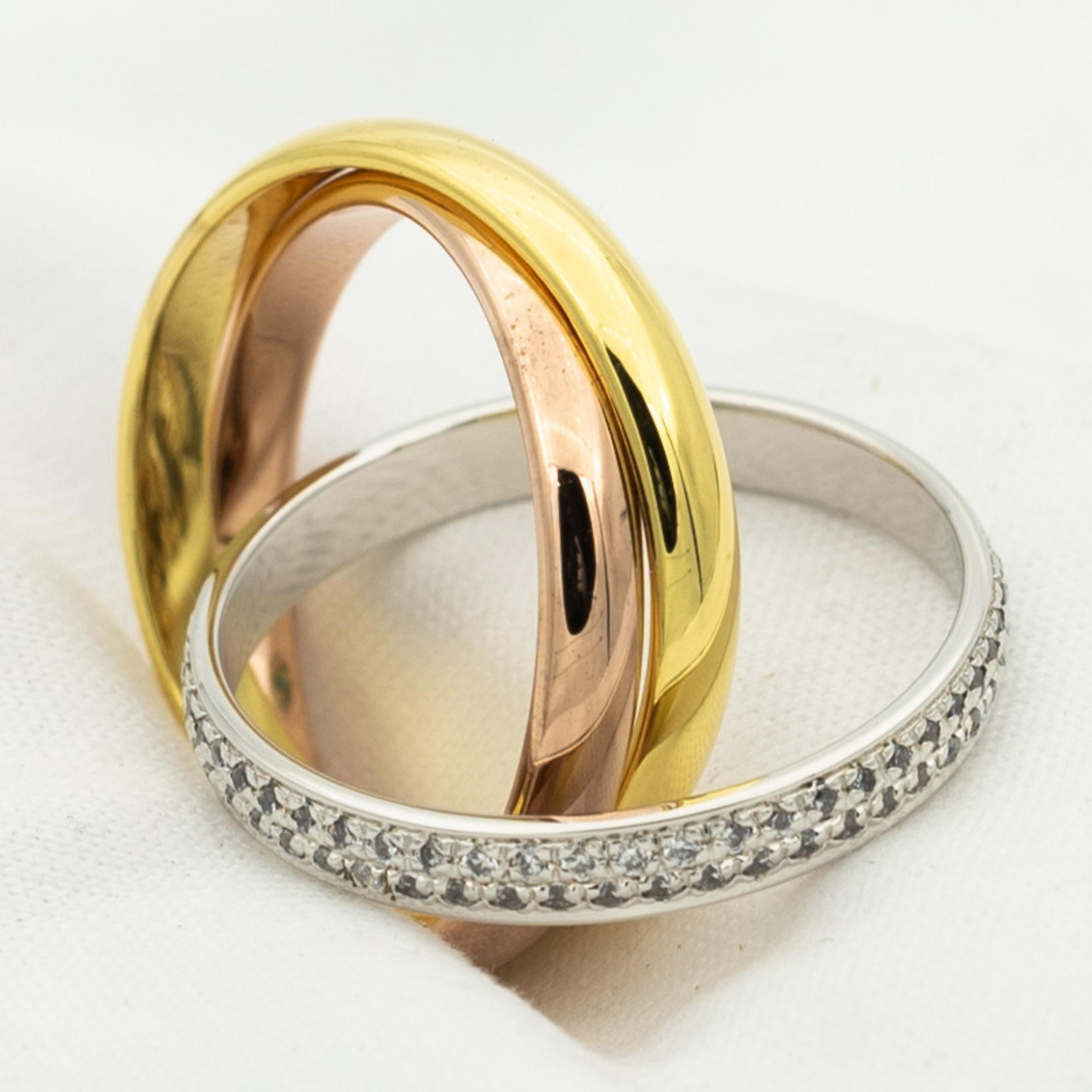 [Topon]TRINITY RING GOLD PINK GOLD SILVER DIAMONDS