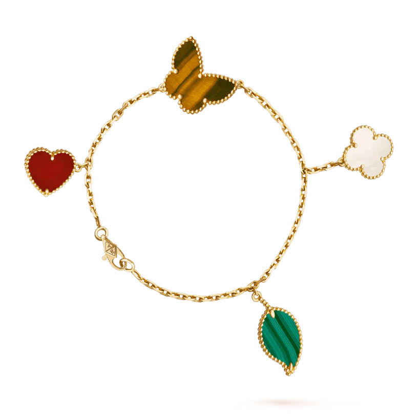 [BIJOUX]LUCKY SPRING 5 MOTIF GOLD BRACELET