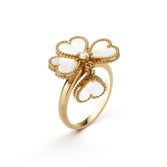 [BIJOUX]SWEET CLOVER WHITE MOP RING