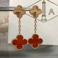 [Topon]CLOVER 2 MOTIF  LASER CARNELIAN EARRINGS